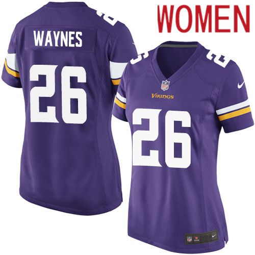 Women Minnesota Vikings 26 Trae Waynes Nike Purple Game Player NFL Jersey